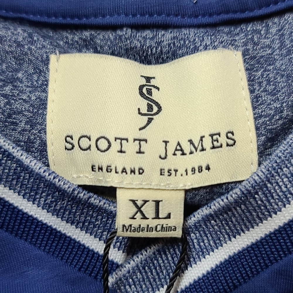 Designer v-neck short sleeve shirt Scott James XL - Picture 2 of 8